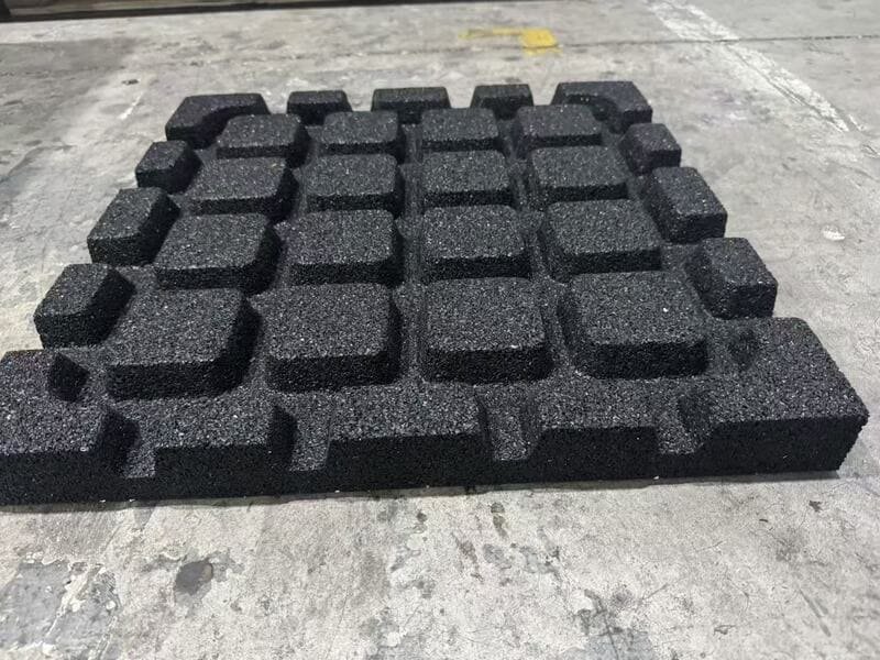 close up of rubber flooring texture